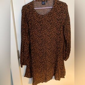 GAP Animal Print Dress in Black and Brown